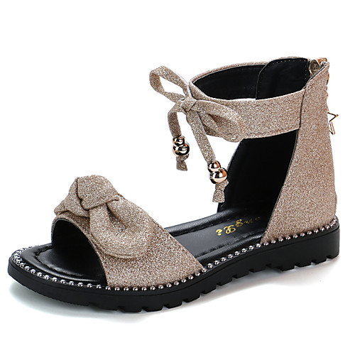 

Girls' Roman Shoes PU Sandals Little Kids(4-7ys) / Big Kids(7years ) Bowknot Black / Pink / Gold Summer