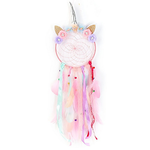 

QtGirl Dream Catchers for Kids Unicorn Dream Catcher Feather Wall Décor for Girls Bedroom Flower Wall Hanging Decoration Flower Dream Catcher