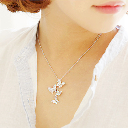 

Women's Pendant Necklace Necklace Long Necklace Butterfly Dainty Artistic Trendy Fashion Silver Silver 45 cm Necklace Jewelry For Street Birthday Party Beach Festival