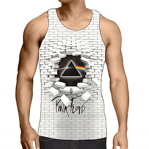 

Men's Graphic Print Tank Top Street chic Exaggerated Daily Going out Rainbow