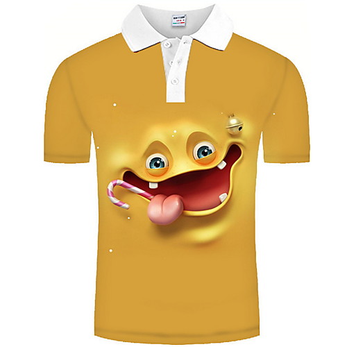 

Men's Graphic Print Polo Daily Yellow
