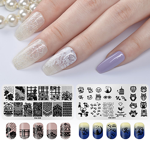 

2 pcs Nail Stamping Tool Stamping Plate Template Romantic Series New Design nail art Manicure Pedicure Sweet / Cute Daily