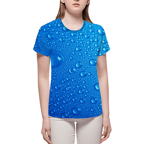 

Women's T-shirt Plus Size Graphic 3D Print Tops - Print Round Neck Loose Basic Daily Spring Summer Black Blue Green Royal Blue Rainbow Gray Light Blue S M L XL 2XL 3XL 4XL 5XL 6XL / Going out