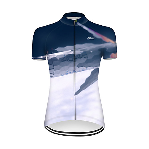 

21Grams Women's Short Sleeve Cycling Jersey Nylon Blue / White Gradient 3D Rocket Bike Jersey Top Mountain Bike MTB Road Bike Cycling Quick Dry Breathable Sports Clothing Apparel / Micro-elastic