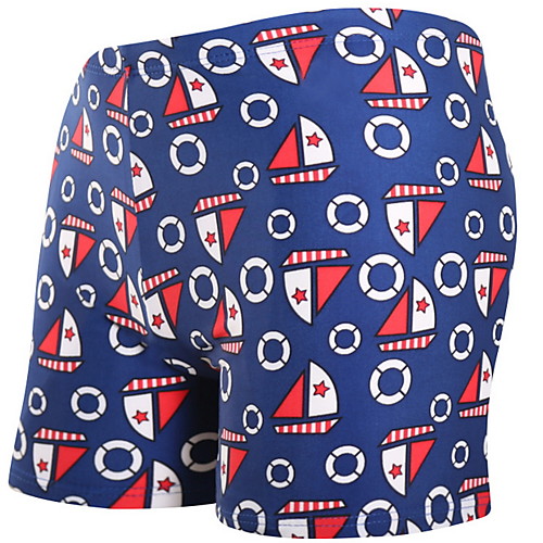 

Men's Beach board shorts Swimwear Swimsuit - 3D Print Quick Dry L XL XXL Navy Blue