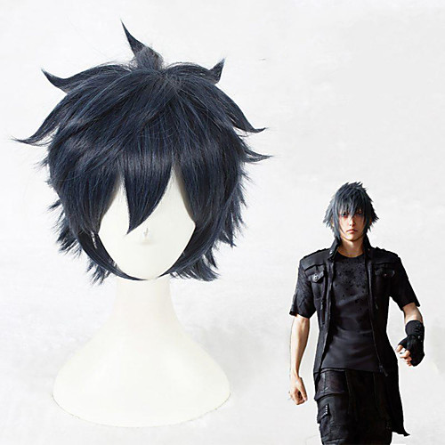 

Cosplay Wig Noctis Lucis Caelum Final Fantasy Straight Cosplay Layered Haircut Wig Short Blue Synthetic Hair 14 inch Men's Anime Cosplay Cool Blue