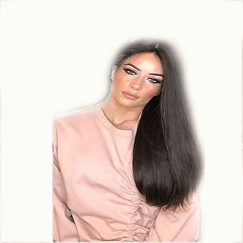 

Synthetic Wig kinky Straight Middle Part Wig Long Light Brown Natural Black Synthetic Hair 18 inch Women's Simple Fashionable Design Classic Black Brown