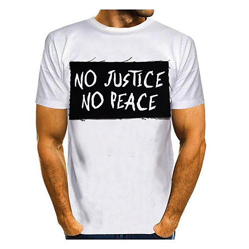 

Men's Graphic Letter Print T-shirt Basic Daily White