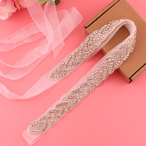 

Satin / Tulle Wedding / Party / Evening Sash With Imitation Pearl / Belt / Appliques Women's Sashes