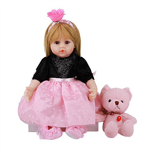 

FeelWind 18 inch Reborn Doll Baby & Toddler Toy Reborn Toddler Doll Baby Girl Gift Cute Lovely Parent-Child Interaction Tipped and Sealed Nails Full Body Silicone with Clothes and Accessories for