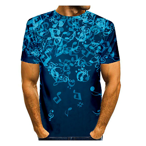 

Men's Graphic Letter Print T-shirt Basic Daily Blue