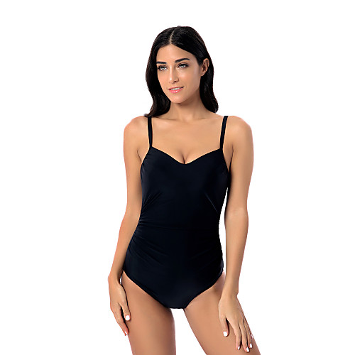 

Women's One Piece Swimsuit Elastane Swimwear Bodysuit Breathable Quick Dry Sleeveless Swimming Surfing Water Sports Solid Colored Summer / Stretchy