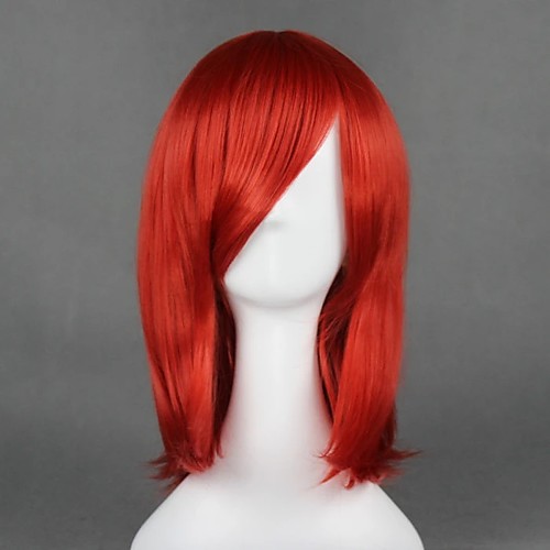 

Cosplay Wig Madame Rouge Straight Cosplay Halloween Asymmetrical With Bangs Wig Medium Length Burgundy Synthetic Hair 18 inch Women's Anime Cosplay Best Quality Burgundy