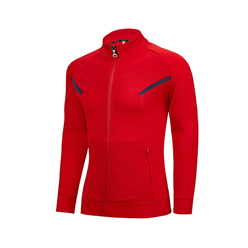 

Men's Full Zip Elastane Track Jacket Hoodie Jacket Running Jacket Running Walking Fitness Thermal / Warm Lightweight Windproof Sportswear Top Long Sleeve Activewear Stretchy