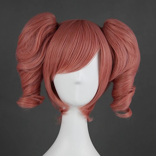 

Cosplay Costume Wig Cosplay Wig Roromiya Karuta Inu x Boku SS Curly Cosplay Halloween With 2 Ponytails With Bangs Wig Short Pink Synthetic Hair 14 inch Women's Anime Cosplay Lovely Pink