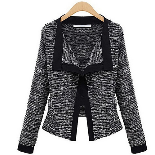 

Women's Jacket Daily Regular Solid Colored Light gray / Dark Gray S / M / L