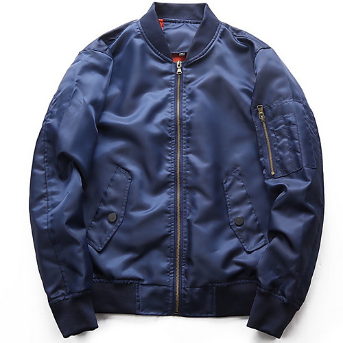 

Men's Jacket Daily Basic Regular Solid Colored Black / Blue / Army Green US36 / UK36 / EU44 / US38 / UK38 / EU46 / US40 / UK40 / EU48