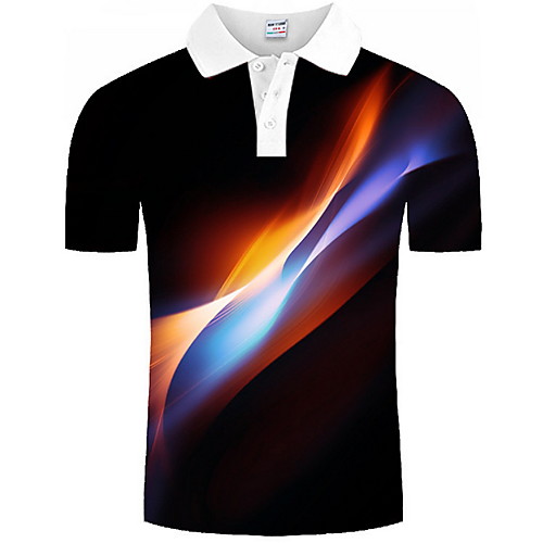 

Men's Graphic Print Polo Daily Black