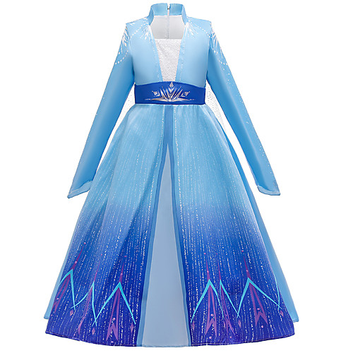 

Fairytale Dress Girls' Movie Cosplay Cosplay Princess Vacation Dress Blue Dress Children's Day Polyester Cotton