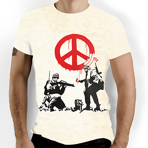 

Men's Graphic Print T-shirt Basic Daily White