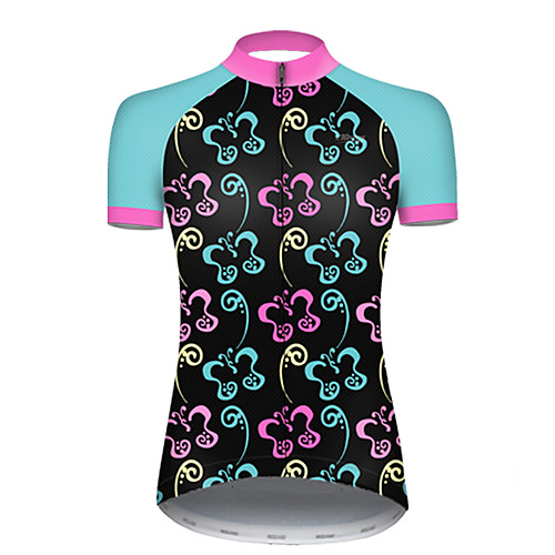 

21Grams Women's Short Sleeve Cycling Jersey Black / Blue Butterfly Bike Top Mountain Bike MTB Road Bike Cycling Breathable Sports Clothing Apparel / Micro-elastic