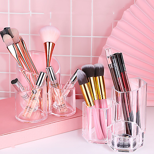 

Transparent Acrylic Cosmetic Brush Storage Bin Pen Container Desktop Storage Storage Box