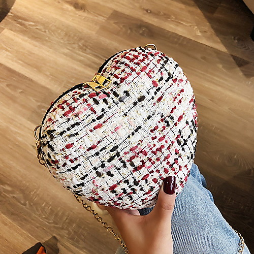 

Women's Chain Straw Crossbody Bag Geometric Pattern Black / Red / Yellow