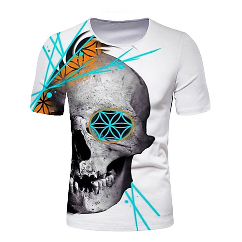 

Men's Graphic 3D Print Print T-shirt Daily White