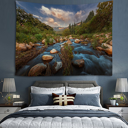 

Home Living Tapestry Wall Hanging Tapestries Wall Blanket Wall Art Wall Decor Forest Tree Blue Sky Cloudy Tapestry Wall Decor