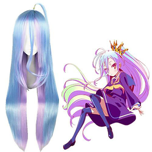 

Cosplay Costume Wig Cosplay Wig Shiro No Game No Life kinky Straight Cosplay Asymmetrical Wig Very Long Purple / Blue Synthetic Hair 40 inch Women's Anime Cosplay Highlighted / Balayage Hair Blue
