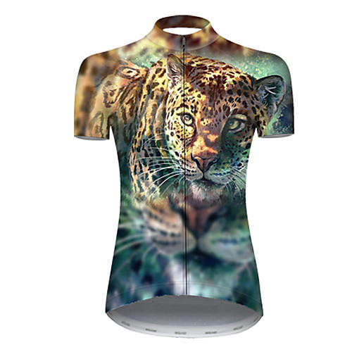 

21Grams Women's Short Sleeve Cycling Jersey Nylon Polyester BlueYellow Animal Tiger Bike Jersey Top Mountain Bike MTB Road Bike Cycling Breathable Quick Dry Ultraviolet Resistant Sports Clothing