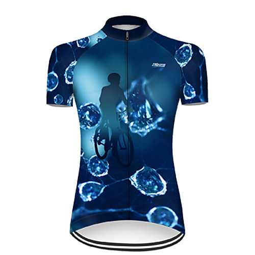 

21Grams Women's Short Sleeve Cycling Jersey Blue Bike Top Mountain Bike MTB Road Bike Cycling Breathable Sports Clothing Apparel / Micro-elastic