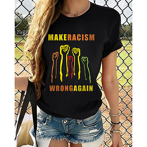 

Women's Tops Graphic 3D Print T-shirt - Print Round Neck Basic Daily Spring Summer Rainbow XS S M L XL 2XL 3XL 4XL 5XL 6XL