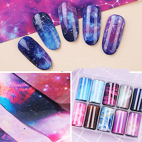 

10 pcs Foil Sticker Butterfly / Galaxy nail art Manicure Pedicure Color Gradient / Creative Elegant / Fashion Party / Evening / Daily