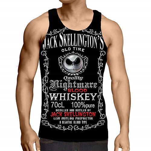 

Men's Graphic Letter Print Tank Top Street chic Exaggerated Daily Going out Rainbow