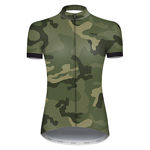 

21Grams Women's Short Sleeve Cycling Jersey Nylon Camouflage Patchwork Camo / Camouflage Bike Jersey Top Mountain Bike MTB Road Bike Cycling Quick Dry Breathable Sports Clothing Apparel