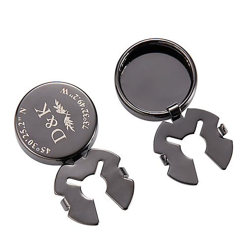 

Personalized Customized Men's Cufflink Set Geometrical Geometric 1pc / pack Golden Rose Gold Black