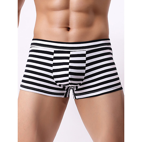 

Men's Basic Boxers Underwear - Normal Mid Waist Black Blue Purple S M L