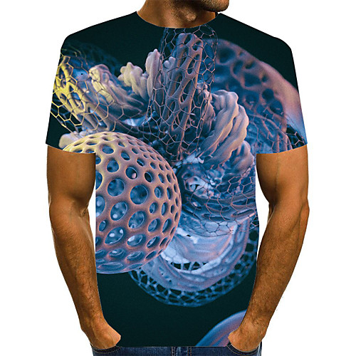 

Men's Graphic Print T-shirt Street chic Exaggerated Daily Going out Rainbow