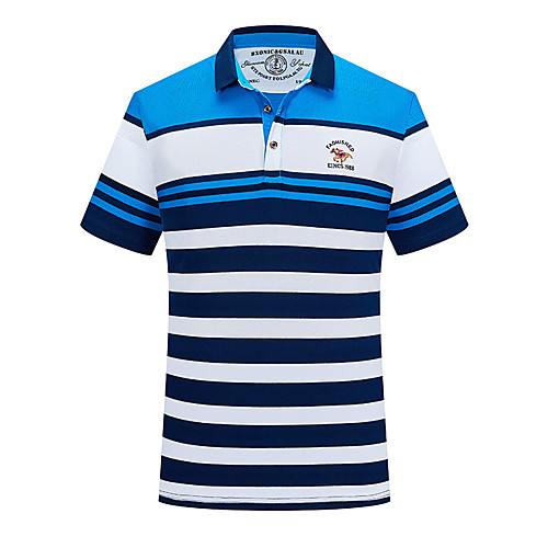 

Men's Striped Embroidered Polo Business Basic Daily Work Blue / Red / Yellow