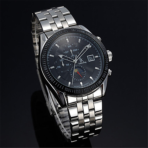 

Men's Mechanical Watch Automatic self-winding Stainless Steel 30 m Water Resistant / Waterproof Calendar / date / day Noctilucent Analog Fashion Cool - Black / Silver WhiteSilver One Year Battery