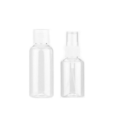 

2 Pcs Set Contains 50ml Alcohol Spray Bottle And 50ml Lotion Bottle Portable Travel Bottle For Travel Sub Bottle Shampoo Cosmetic Lotion Container