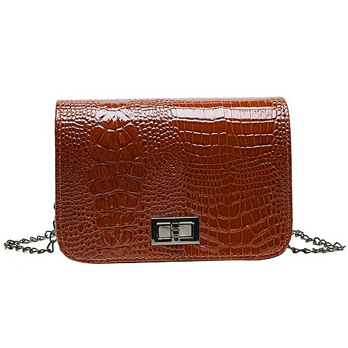 

Women's Zipper PU Crossbody Bag Solid Color Black / Brown