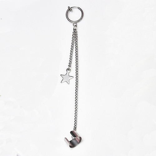 

Women's Earrings Mismatched Star Trendy Gothic Earrings Jewelry Silver For Street Club Bar Festival 1pc