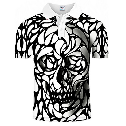 

Men's Graphic Print Polo Daily Black