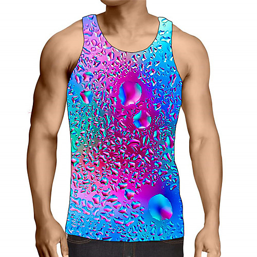 

Men's Graphic Print Tank Top Street chic Exaggerated Daily Going out Rainbow