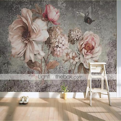 

Custom Self-adhesive Mural Wallpaper Hand-painted Large Flower Background Wall Suitable for Bedroom Living Room Coffee Shop Restauran