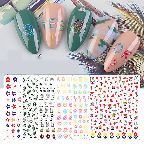 

1 pcs Full Nail Stickers Botanical nail art Manicure Pedicure Universal / Water Resistant / Multi Function Casual / Sporty / Sweet Party / Evening / Daily / Festival