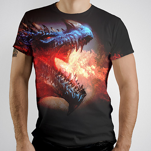 

Men's Graphic Animal Fantastic Beasts Print T-shirt Basic Daily Brown