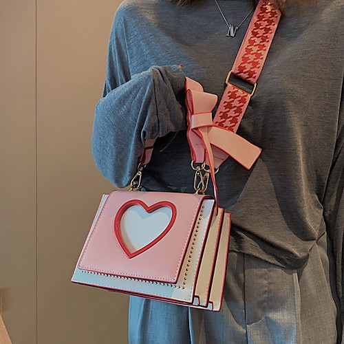 

Women's Zipper PU Crossbody Bag Geometric Pattern Black / Blushing Pink / Beige